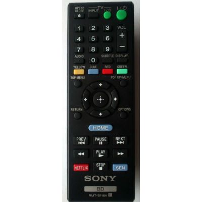 CONTROL REMOTO ORIGINAL SONY PARA REPRODUCTORES BLU-RAY/DVD / NUMERO DE PARTE RMT-B118A / P08131-4 / MODELO BDP-S185 / BDP-BX18 / BDP-BX38 / BDP-BX39 / BDP-BX58 / BDP-BX59 / BDP-110 / BDP-BX310 / BDP-BX510 / BD--S390 / BDP-S590
